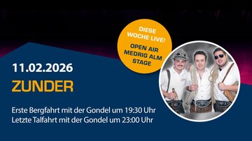An event called "Medrig Night Fever" in See on February 11, 2026. There will be concerts, a laser show, and night operation of the gondola until late at night.